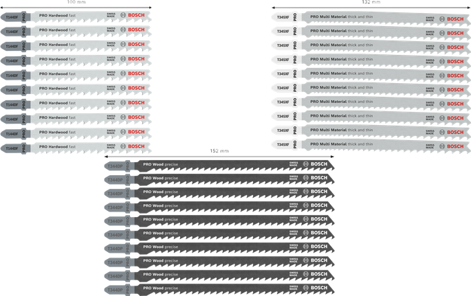 Juego de corte grueso para madera y metal Bosch PRO, 30 hojas de sierra de calar.